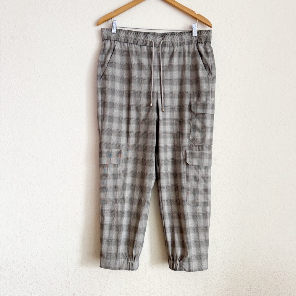 Me + Em Plaid Check Joggers Size 10